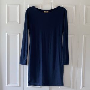 Pink Lily Power of Love Piko Dress, Size M in Navy Blue